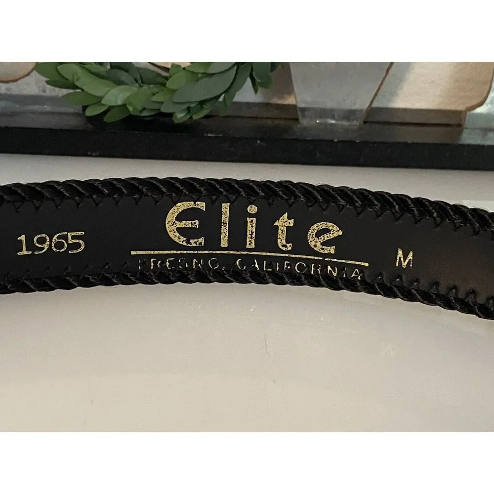 Vintage 1980s Elite Women's Tapestry Velvet Color Block Belt Size Medium 29